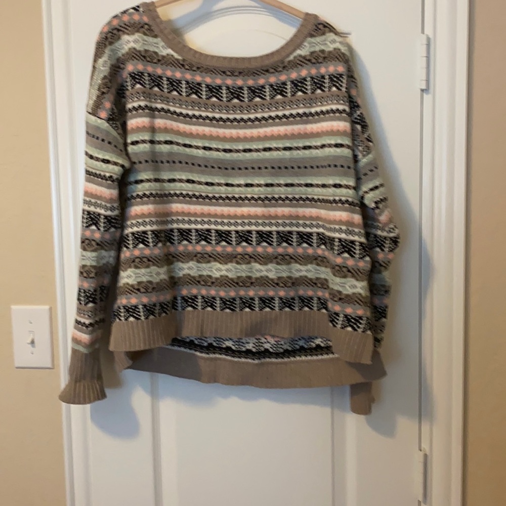 Victoria’s Secret Fair Isle Sweater Pink Gray Blue Black